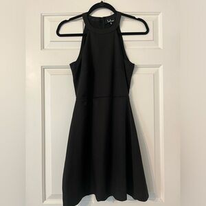 Lulu’s Black Halter Dress with Scalloped Trim NWOT